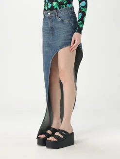 Gonna asimmetrica Coperni in denim