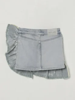 Gonna di jeans con rouches Monnalisa