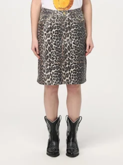 Gonna Ganni in cotone organico animalier