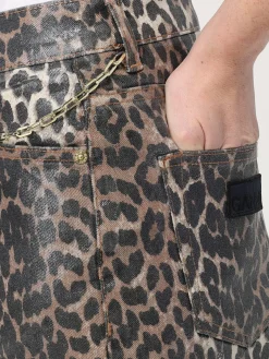 Gonna Ganni in cotone organico animalier