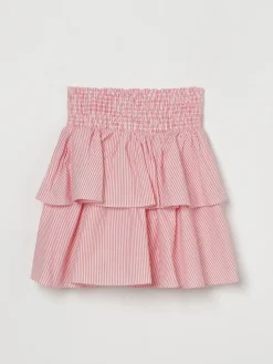 Gonna in cotone a righe con logo Kenzo Kids