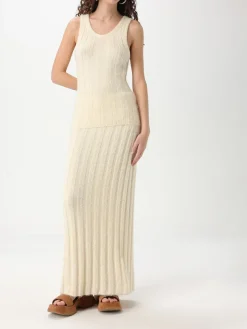 Gonna in maglia a coste Khaite di seta e cashmere