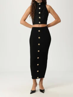 Gonna midi Balmain in maglia