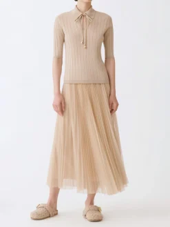 Gonna midi Fabiana Filippi in crêpe plissettato