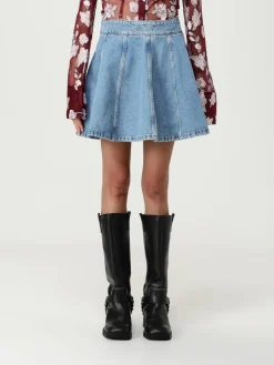 Gonna mini Rotate in denim di cotone