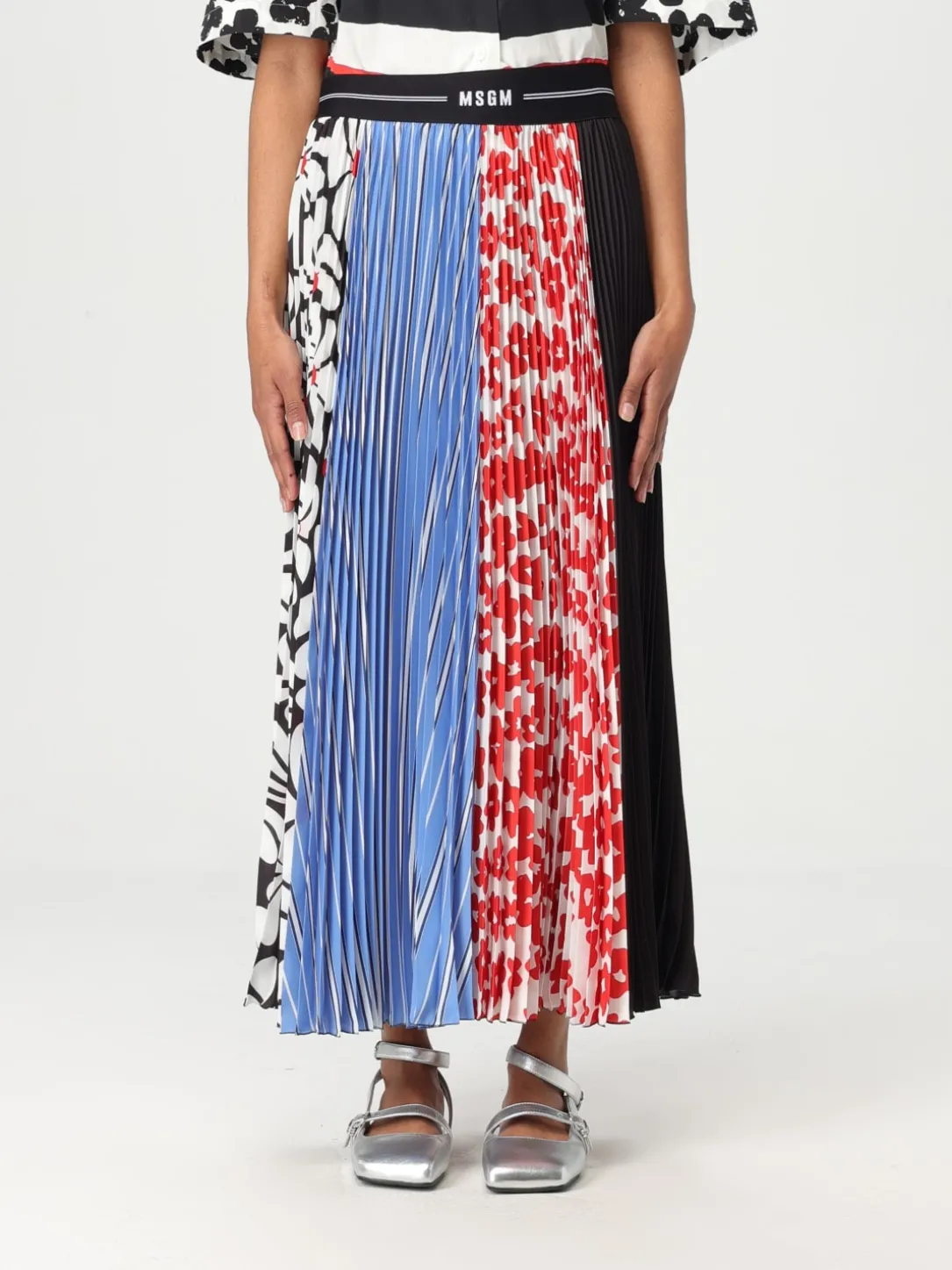 Gonna MSGM in crêpe stampato