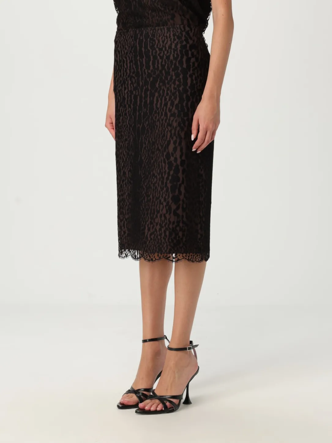 Gonna Tom Ford in misto viscosa animalier