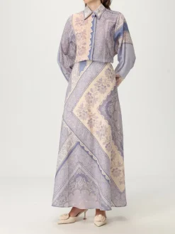 Gonna Zimmermann in lino con stampa floreale