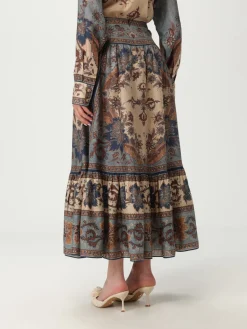 Gonna Zimmermann in seta con stampa floreale