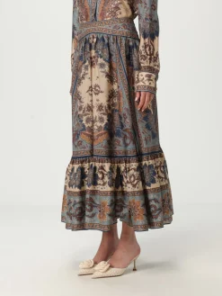 Gonna Zimmermann in seta con stampa floreale