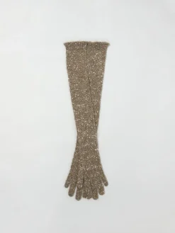 Guanti in lana con paillettes Brunello Cucinelli
