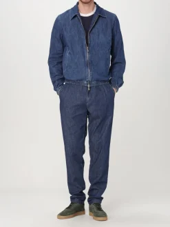 Jeans Eleventy in denim con coulisse