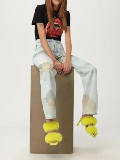 Jeans Fiorucci in denim con logo