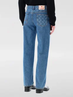 Jeans Marine Serre in cotone con monogram