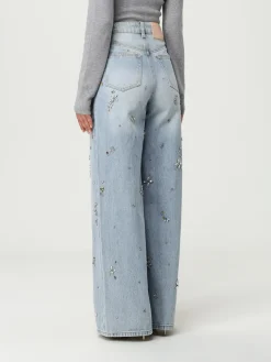 Jeans Self-Portrait in denim con strass
