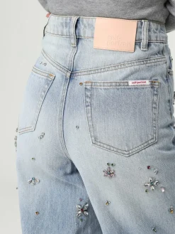 Jeans Self-Portrait in denim con strass