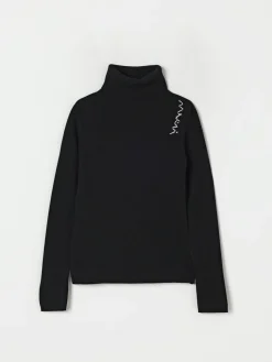 Maglia a dolcevita in misto lana con logo Marni