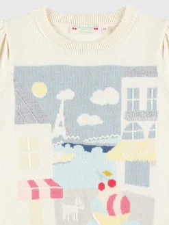 Maglia a girocollo con fantasia grafica Bonpoint