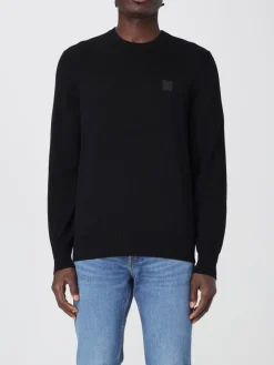 Maglia a girocollo con logo Boss in cotone e cashmere