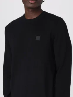 Maglia a girocollo con logo Boss in cotone e cashmere