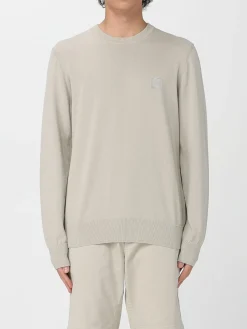 Maglia a girocollo con logo Boss in cotone e cashmere