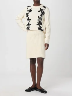 Maglia a girocollo con ricami Jil Sander