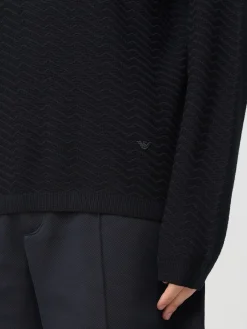 Maglia a girocollo Emporio Armani con lavorazione zig zag