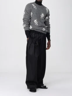 Maglia a girocollo in Alpaca di lana floreale Jil Sander