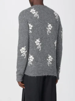 Maglia a girocollo in Alpaca di lana floreale Jil Sander