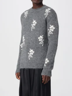 Maglia a girocollo in Alpaca di lana floreale Jil Sander