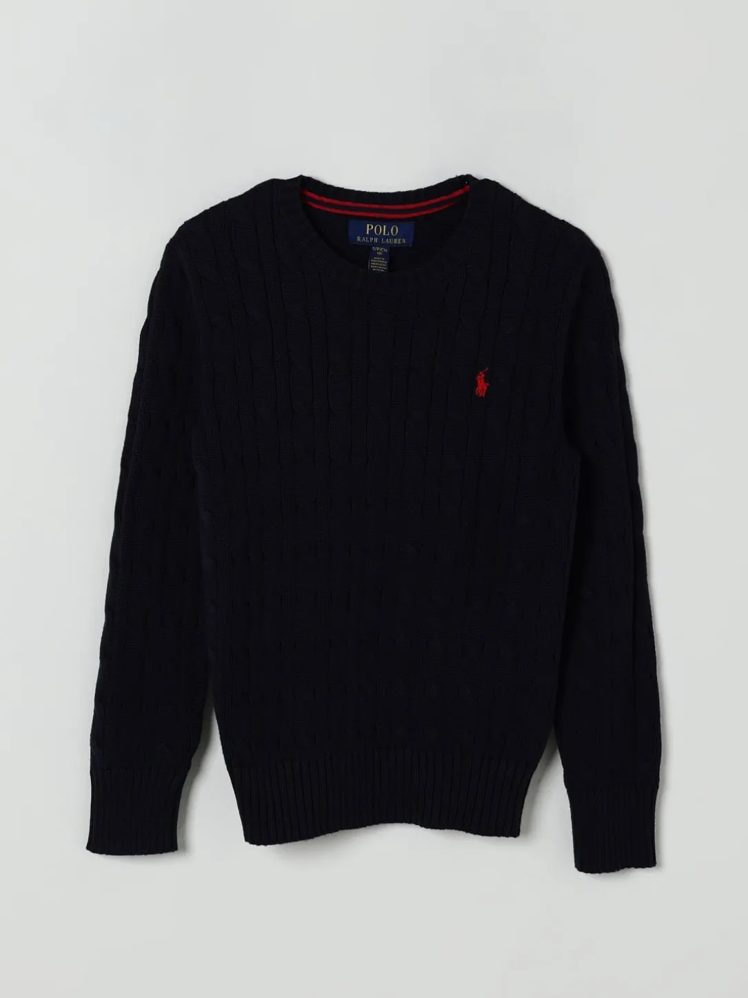 Maglia a girocollo in cotone con logo Pony Polo Ralph Lauren