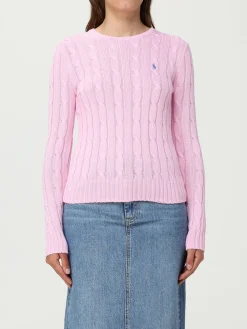 Maglia a girocollo in cotone intrecciato con logo Pony Polo Ralph Lauren