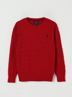 Maglia a girocollo in cotone con logo Pony Polo Ralph Lauren