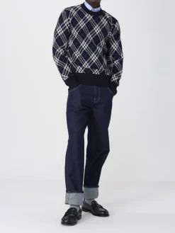 Maglia a girocollo in lana tartan Drumohr