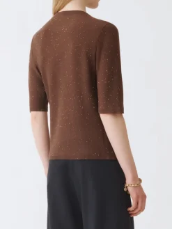 Maglia a girocollo in lana Fabiana Filippi con paillettes
