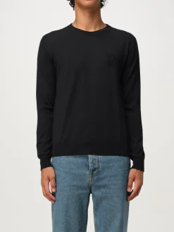 Maglia a girocollo in lana con logo ricamato Valentino