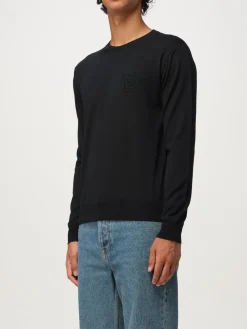 Maglia a girocollo in lana con logo ricamato Valentino