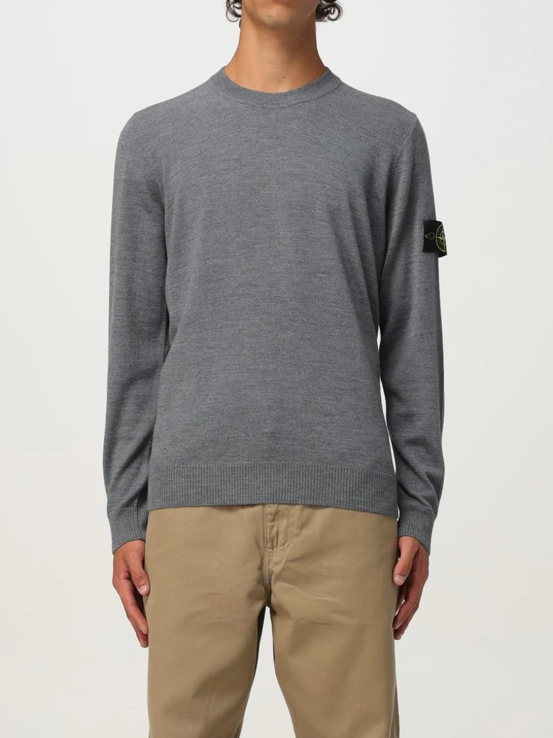 Maglia a girocollo in lana vergine Stone Island