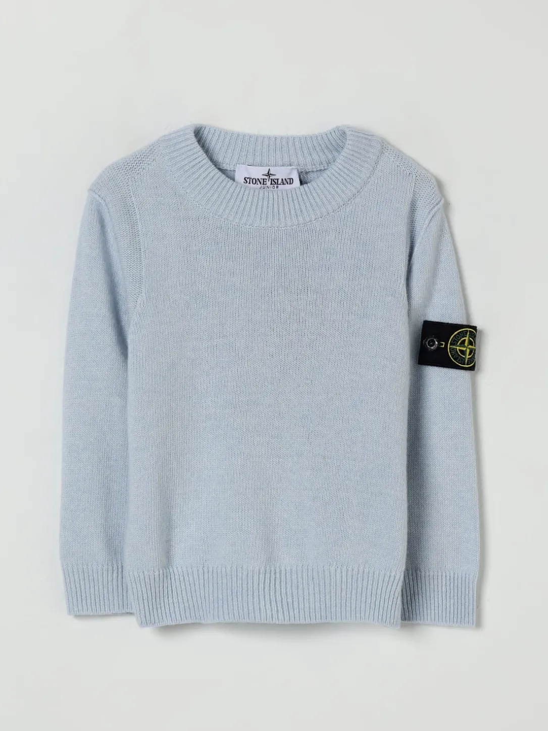 Maglia a girocollo in lana vergine e cashmere Stone Island Junior
