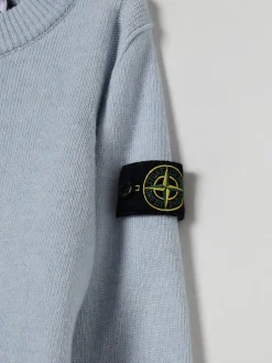 Maglia a girocollo in lana vergine e cashmere Stone Island Junior