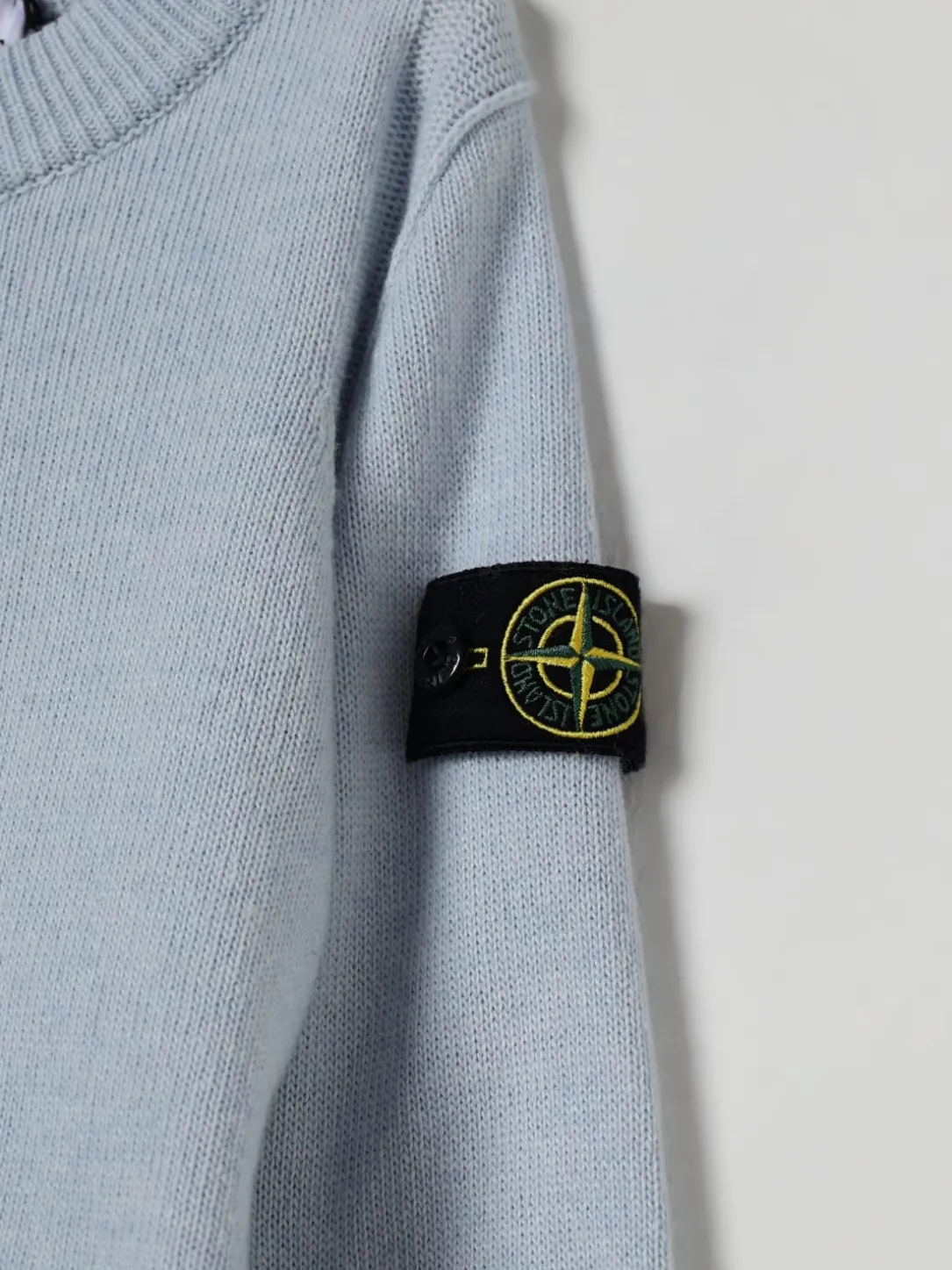 Maglia a girocollo in lana vergine e cashmere Stone Island Junior