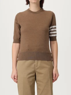 Maglia a girocollo in lana con banda 4-bar Thom Browne