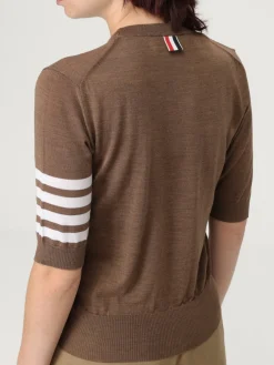 Maglia a girocollo in lana con banda 4-bar Thom Browne