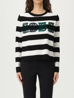 Maglia a girocollo in lana vergine a righe 1951 Max Mara