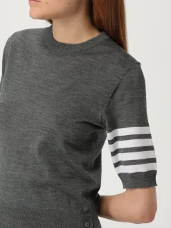 Maglia a girocollo in lana con banda 4-bar Thom Browne