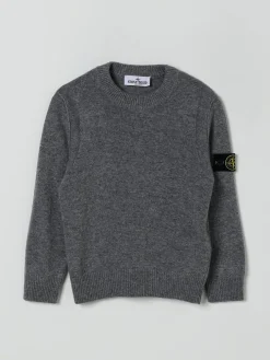 Maglia a girocollo in lana vergine e cashmere Stone Island Junior