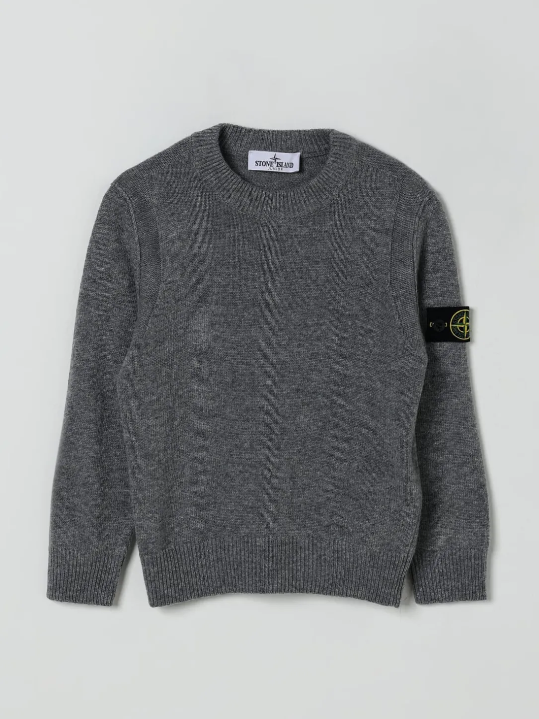 Maglia a girocollo in lana vergine e cashmere Stone Island Junior