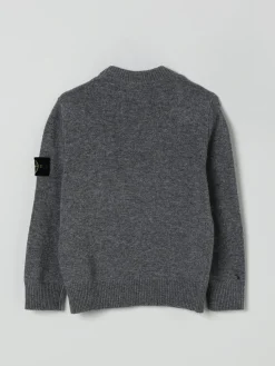 Maglia a girocollo in lana vergine e cashmere Stone Island Junior