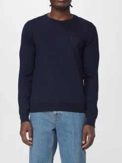 Maglia a girocollo in lana con logo ricamato Valentino