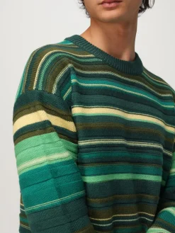 Maglia a girocollo in lana a righe